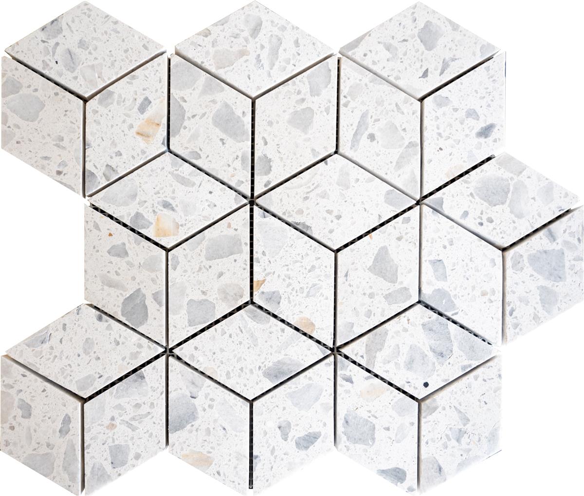 Terrazzo  Bianco Diamond Mosaic 30,5x28,5x1 cm  
