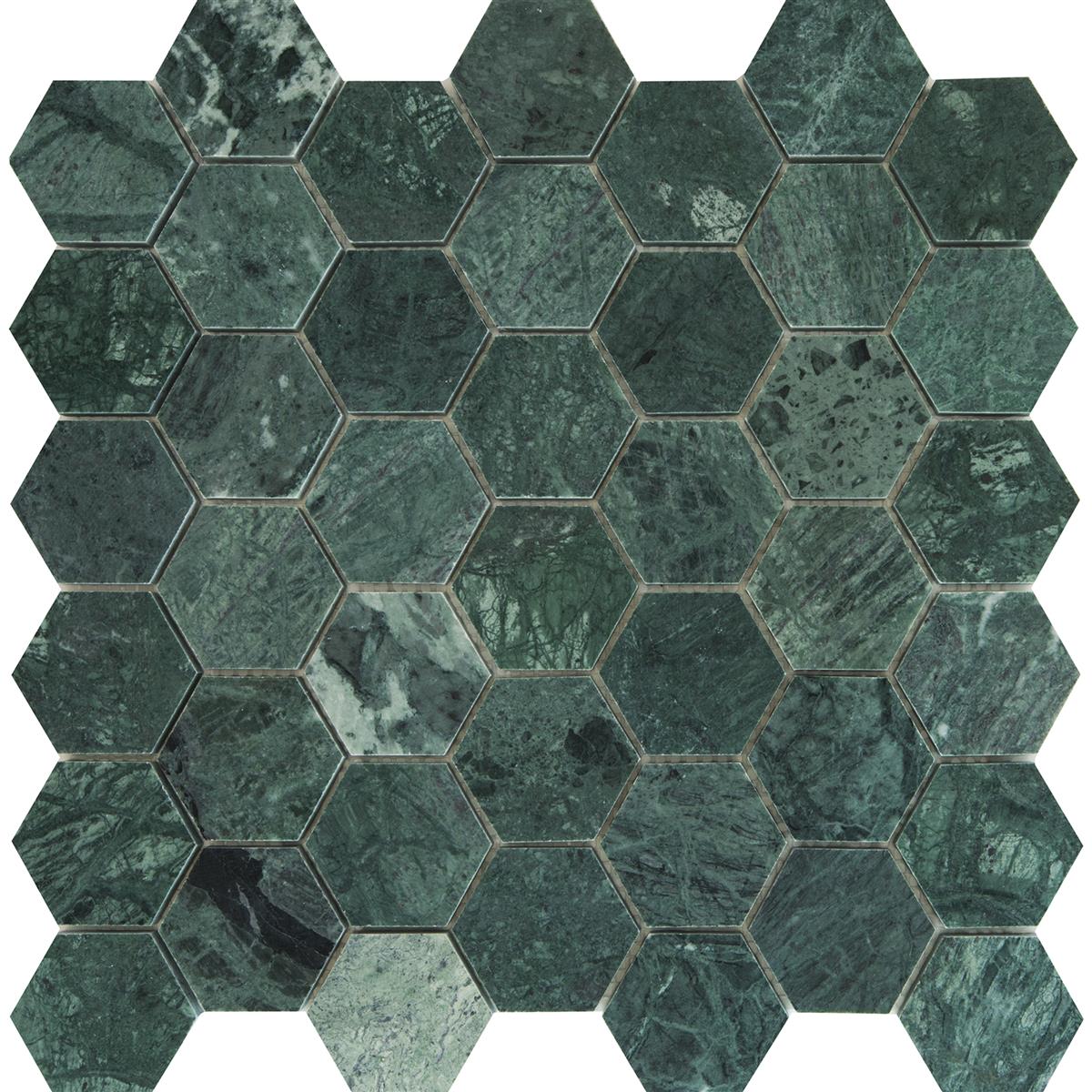 Indian Green Marmor Hexagon 4,8x4,8x0,7  cm